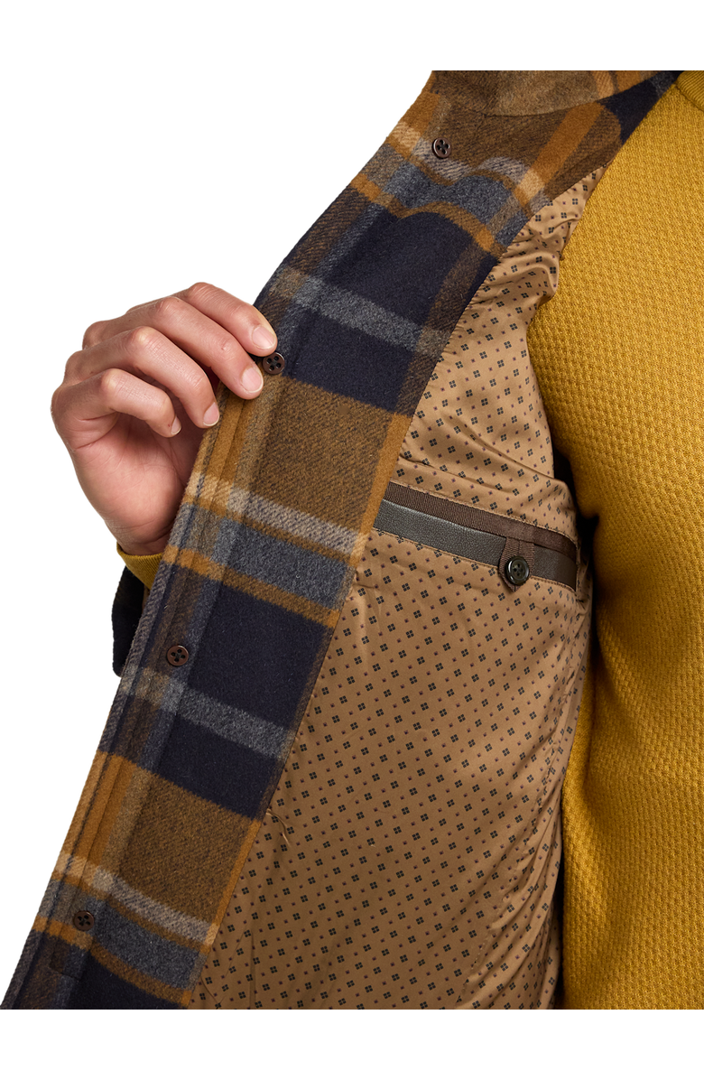 Paul Fredrick Wool Blend Plaid Carcoat, Alternate, color, Tan/Blue
