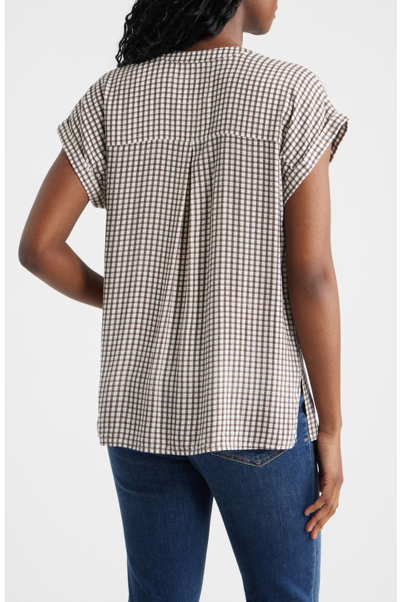 Mel Patch Pocket Gingham Button-Up Shirt, Alternate, color, ESPRESSO GINGHAM