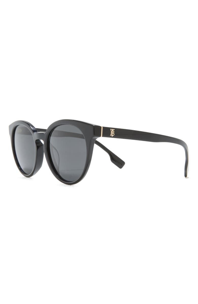 Burberry 55mm Phantos Round Sunglasses, Alternate, color, Black / Grey
