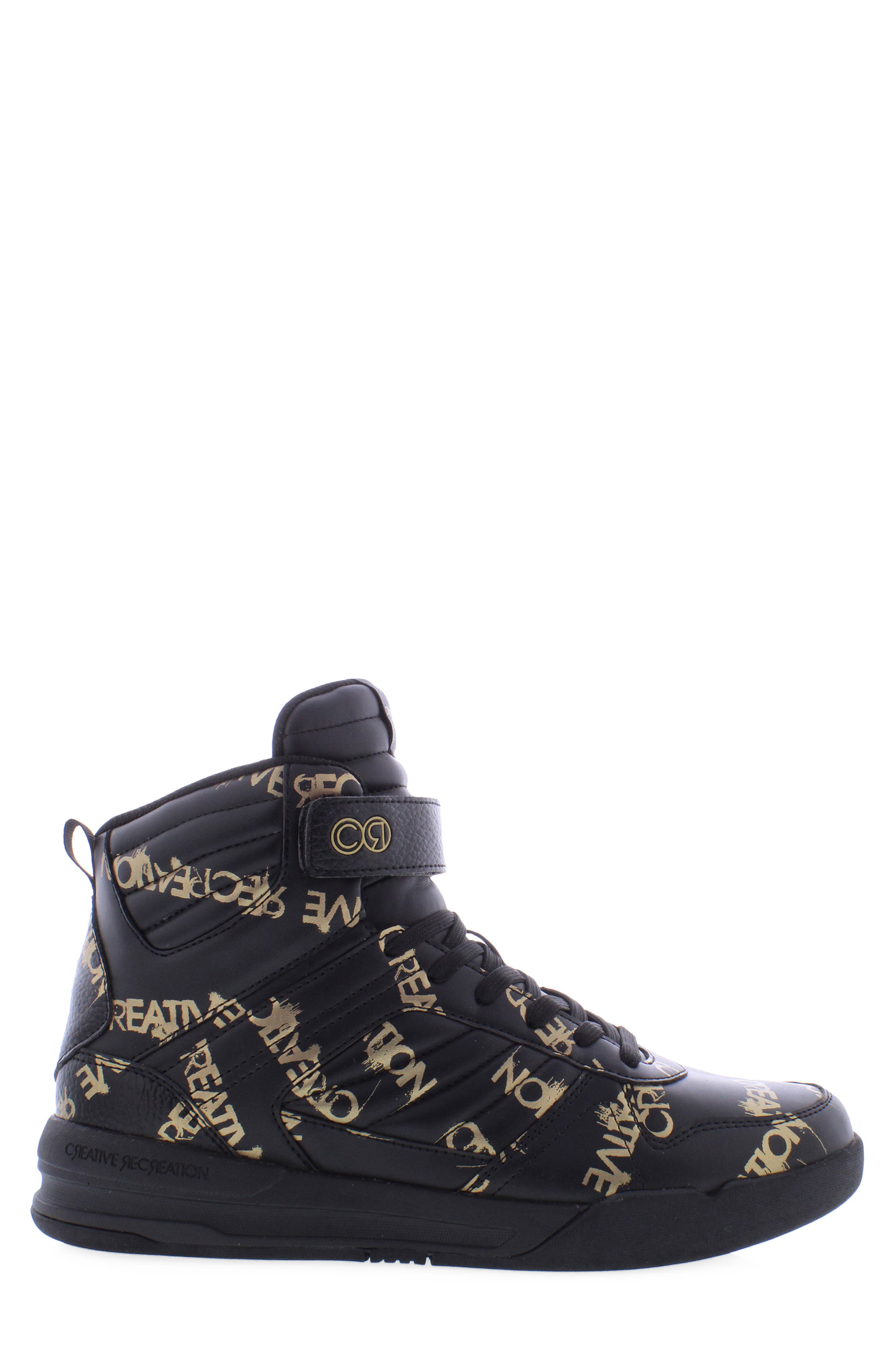 Scotere High Top Sneaker, Alternate, color, BLACK/GOLD