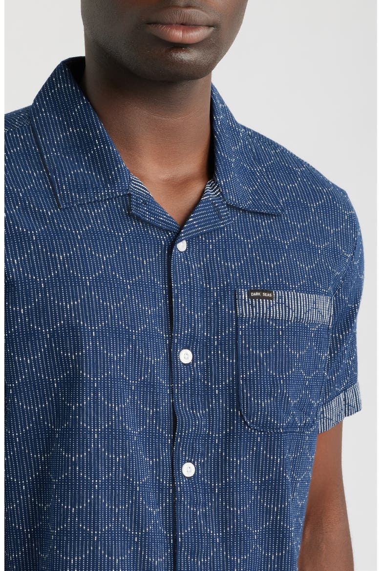 Scales Woven Camp Shirt, Alternate, color, NAVY
