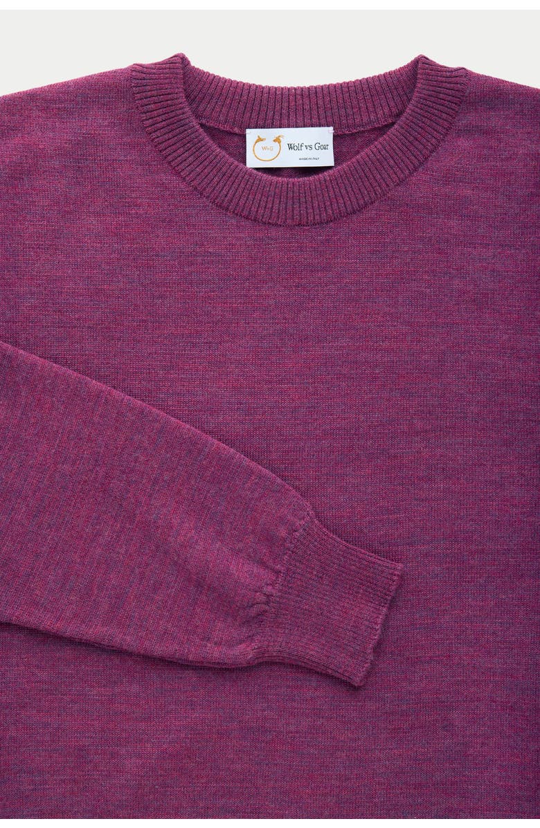 Wolf Vs. Goat (WvG) Wool Crewneck Sweater, Alternate, color, Purple