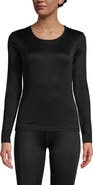 Lands' End Silk Interlock Long Sleeve Crewneck Long Underwear Top