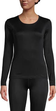 Lands' End Silk Interlock Long Sleeve Crewneck Long Underwear Top