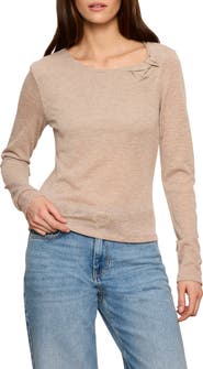 Sanctuary Suki Twist Detail Long Sleeve Rib Top