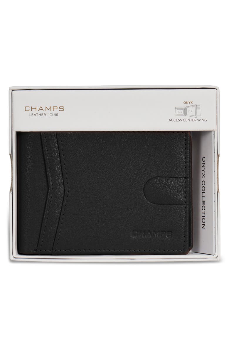 Onyx ID Flap Leather Bifold Wallet, Alternate, color, BLACK
