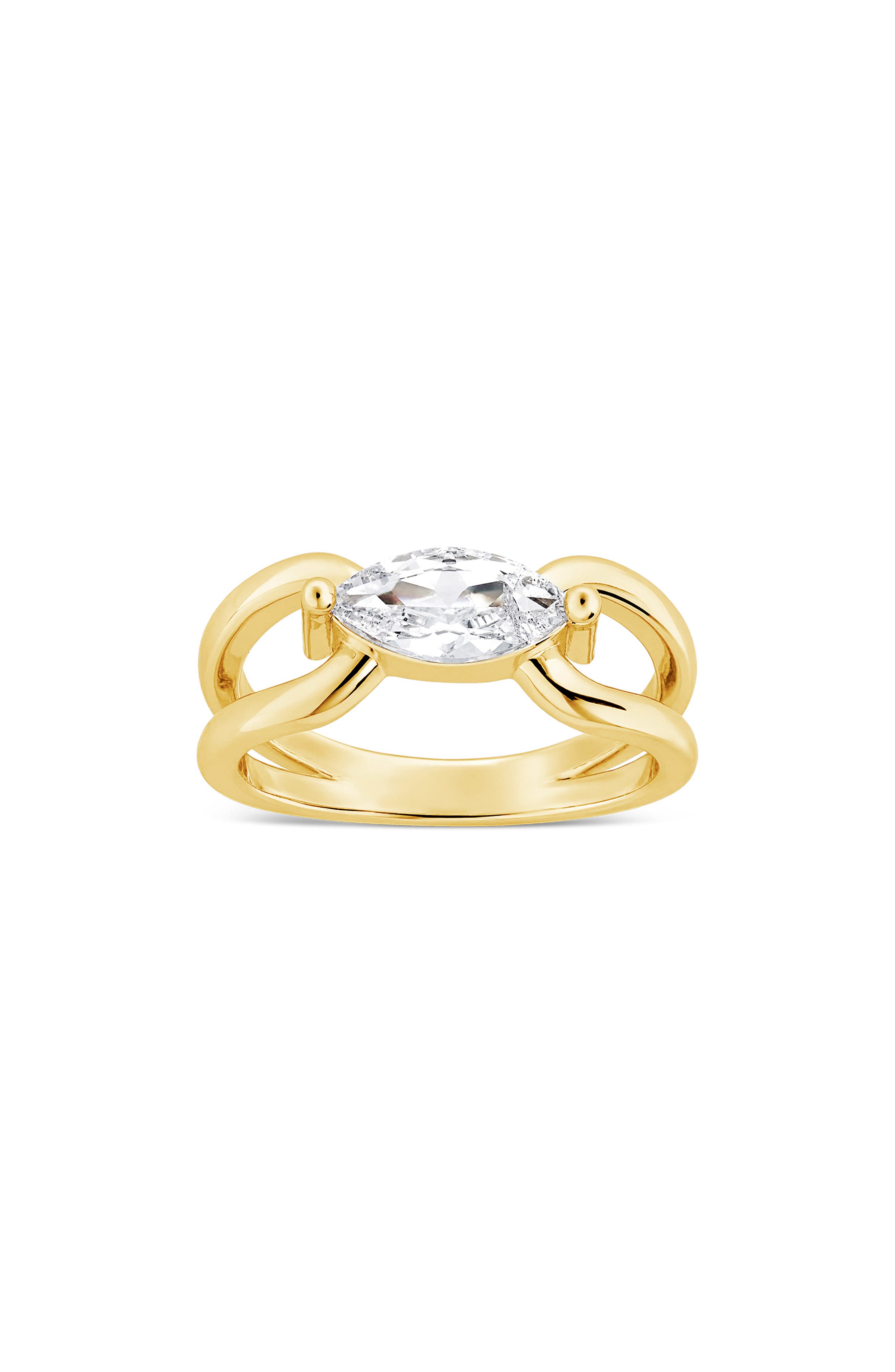 Marquise Luxe 14k Gold Plated Cubic Zirconia Ring
