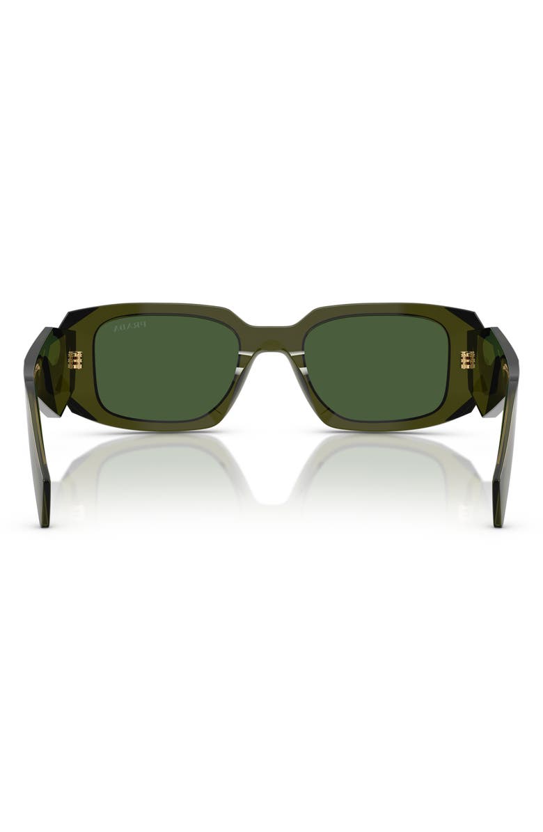 Prada 51mm Rectangular Sunglasses, Alternate, color, Dark Green