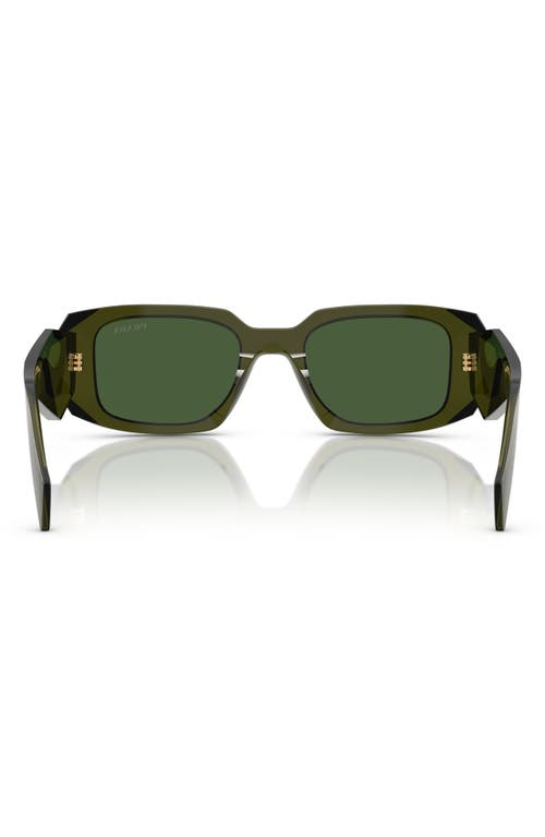 Prada 51mm Rectangular Sunglasses In Dark Green