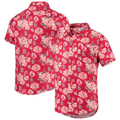 Men's FOCO Red St. Louis Cardinals Floral Linen Button-Up Shirt