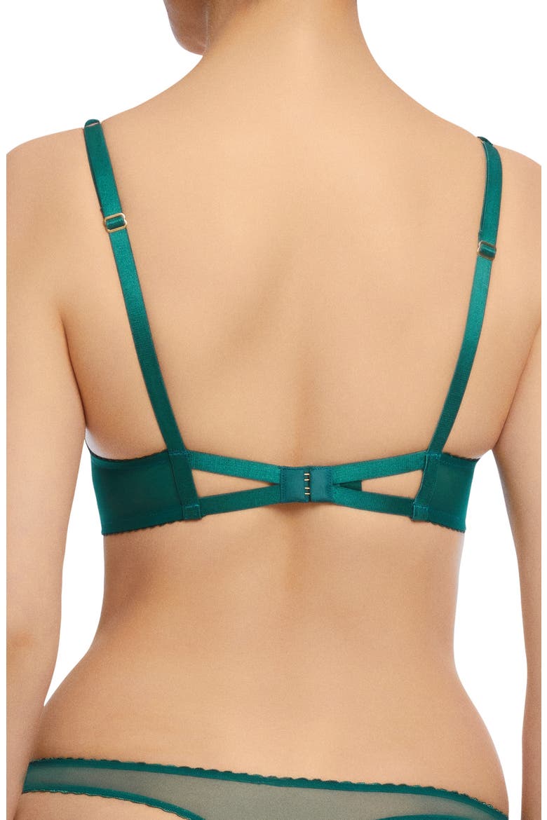 Julies Roses Underwire Balconette Bra, Alternate, color, DEEP TEAL