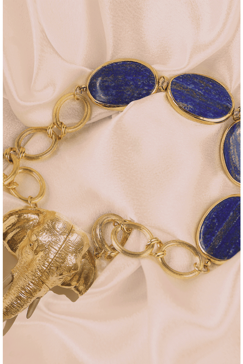 The Lustrous Kingdom Necklace, Alternate, color, Royal Blue / Gold