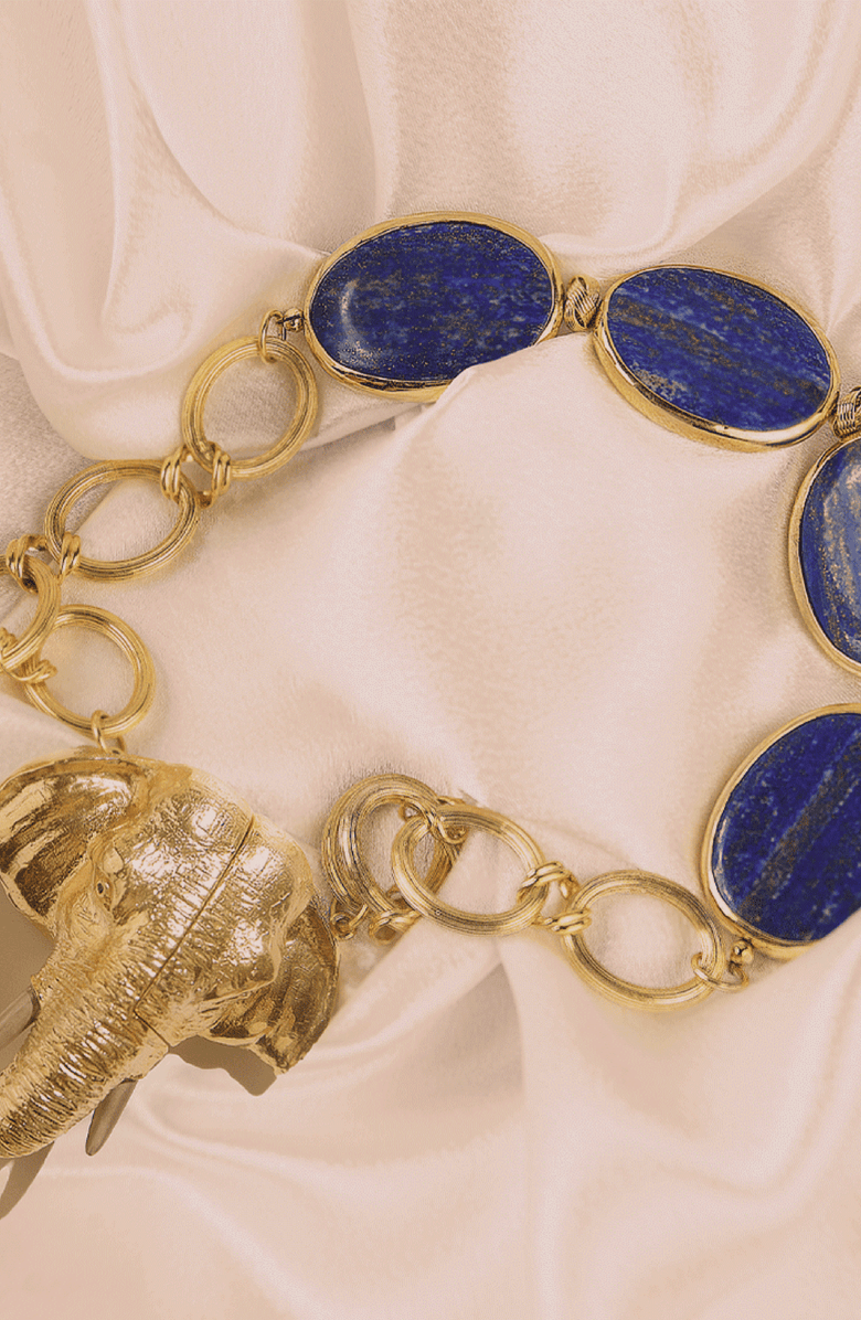 Samantha Siu - New York The Lustrous Kingdom Necklace, Alternate, color, Royal Blue / Gold