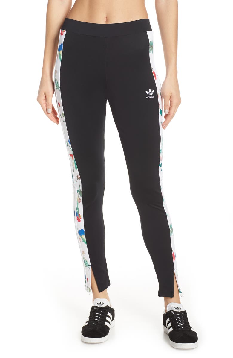 adidas Originals Floral Tights, Main, color, 