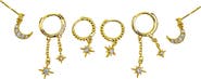 Panacea Crystal Star 3-Pack Assorted Earrings Set
