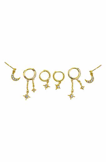 Crystal Star 3-Pack Assorted Earrings Set