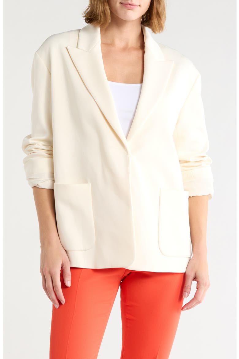 Notched Lapel Blazer, Main, color, IVORY