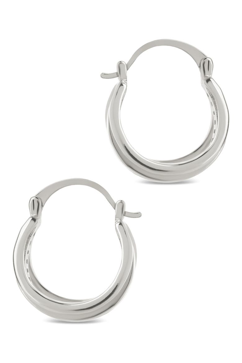 Concepcion Triple Row Cubic Zirconia Hoop Earrings, Alternate, color, SILVER