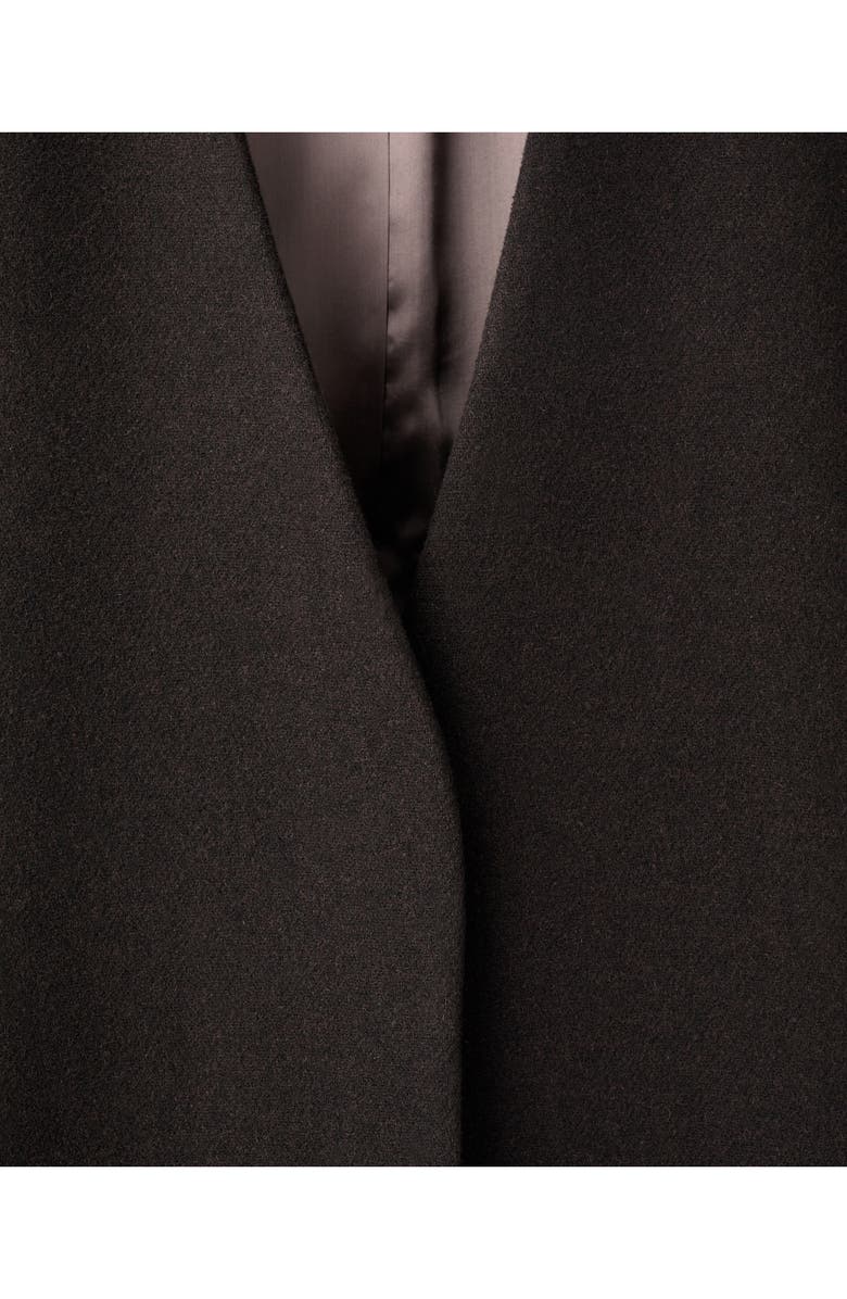 MANGO Selection Collarless Wool Blend Coat, Alternate, color, Chocolate