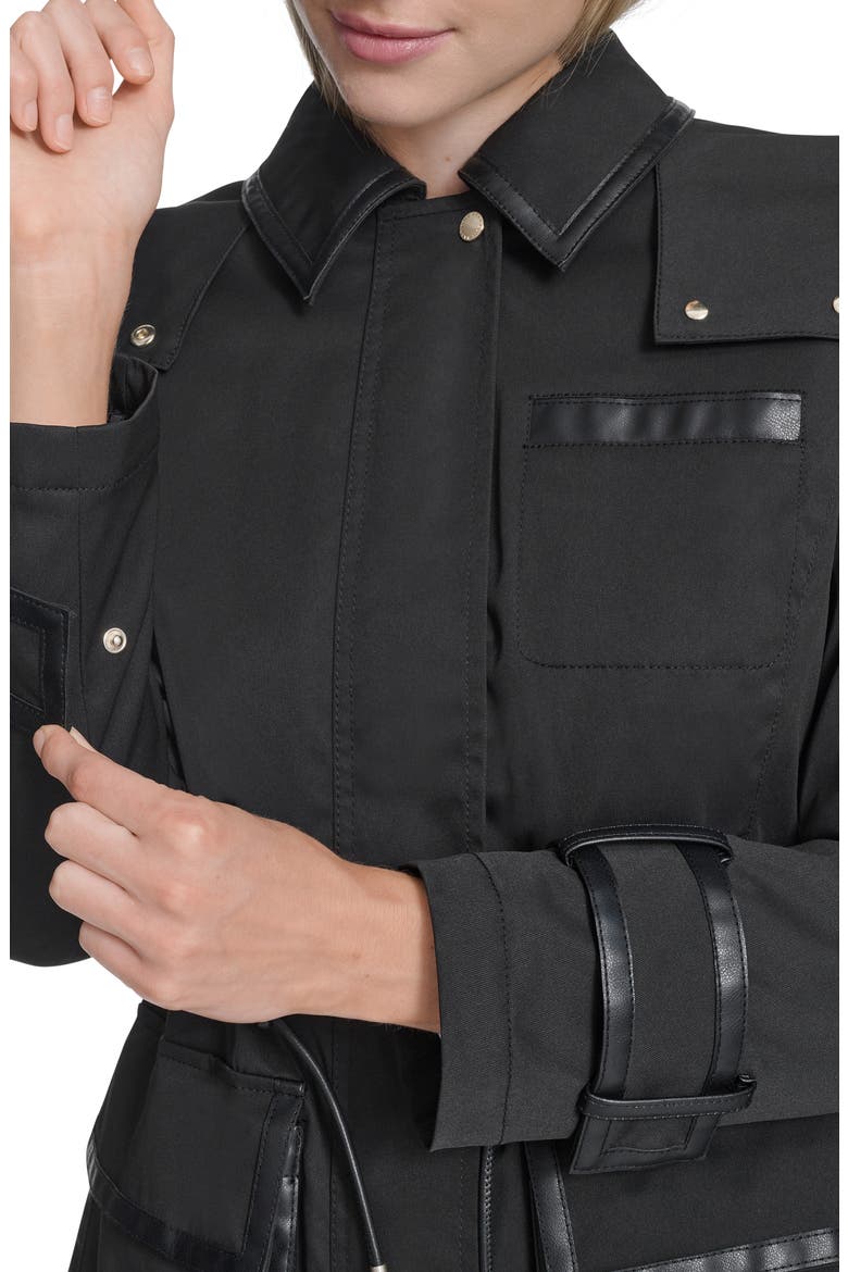 Hooded Water Resistant Insulated Raincoat, Alternate, color, BLACK