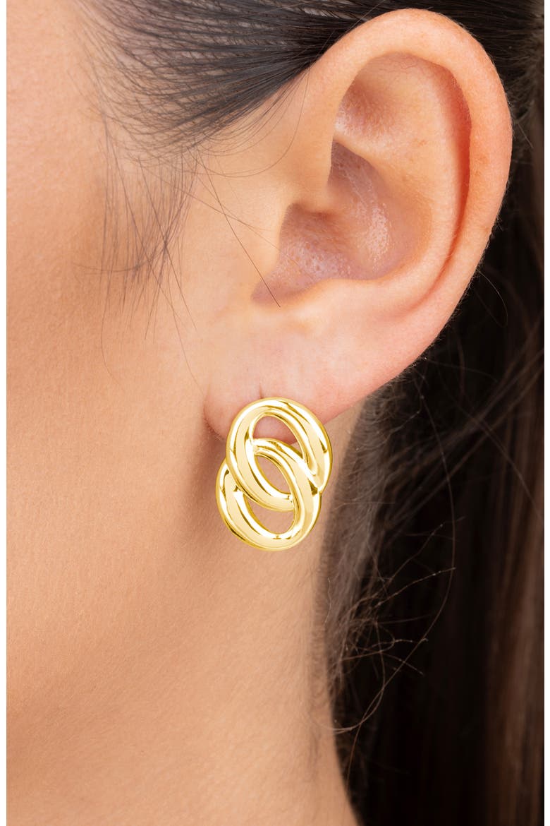 Sibylle Interlocking Ring Stud Earrings, Alternate, color, GOLD