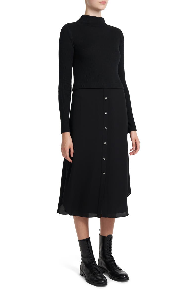 Theory Mixed Media Long Sleeve Dress, Alternate, color,