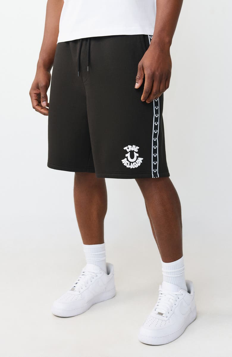 True Religion Logo Fleece Shorts, Alternate, color, 