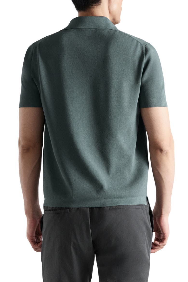 Zip Cotton Blend Polo, Alternate, color, FOREST GREEN