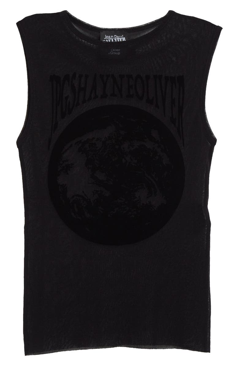 Jean Paul Gaultier x Shayne Oliver Flocked Earth Mesh Tank, Alternate, color, 