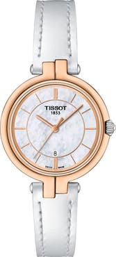 Tissot Flamingo Leather Strap Bracelet Watch, 30mm