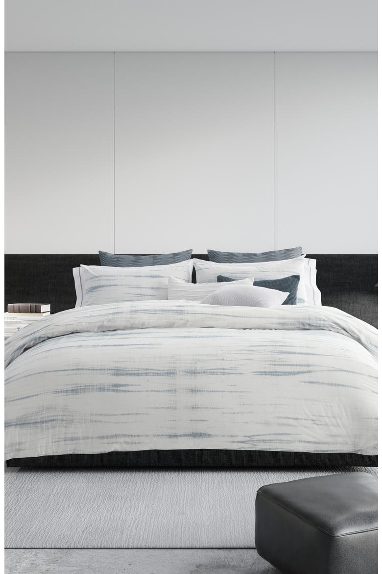 Marble Shibori Duvet Cover, Alternate, color, SILVER BLUE