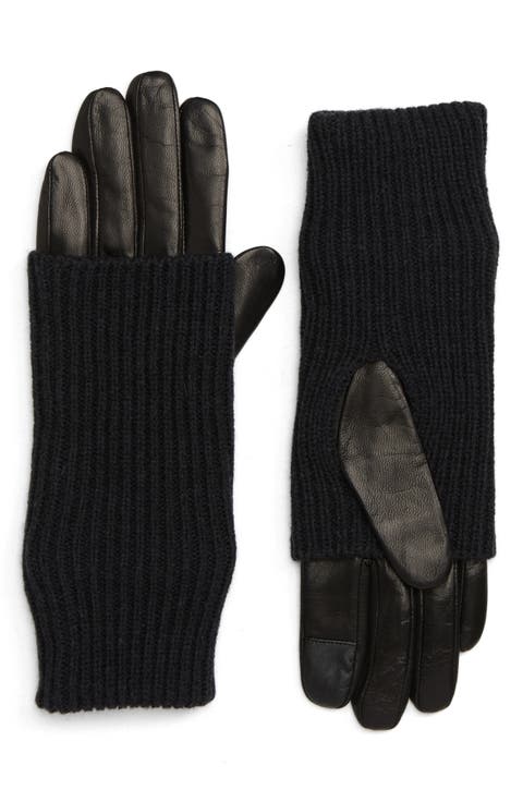 Knit & Leather Gloves