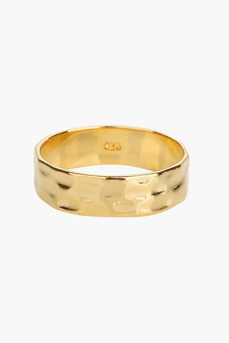 Sterling Silver 18k Gold Plated Fiona Ring Textured Statement Modern, Main, color, Gold