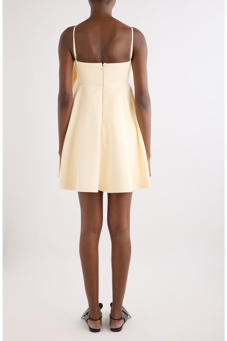 Bow Sliced Leather Minidress, Alternate, color, VANILLA CREAM