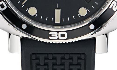 Ted Baker Tb Urban Silicone Strap Watch, 20mm In Black
