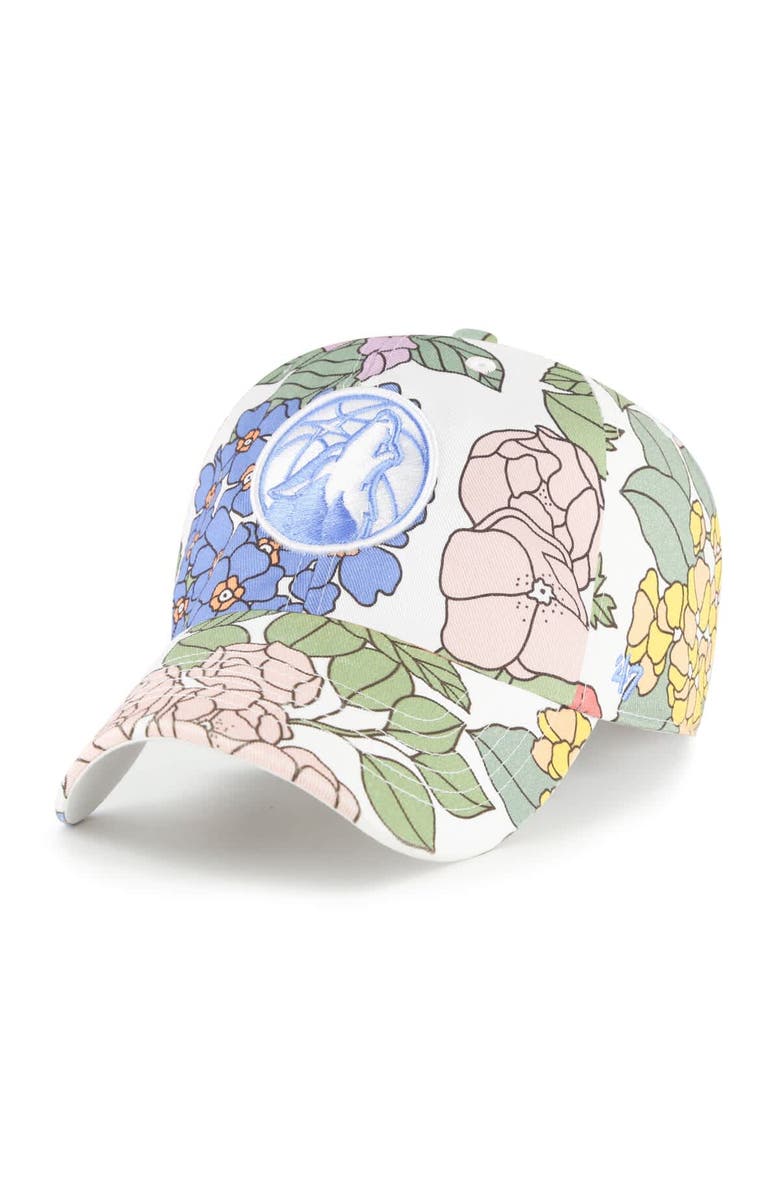 '47 Women's '47  Minnesota Timberwolves Florentina Clean Up Adjustable Hat, Main, color, White