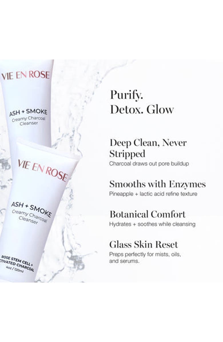 Vie en Rose Ash + Smoke Creamy Charcoal Cleanser, Alternate, color, Grey