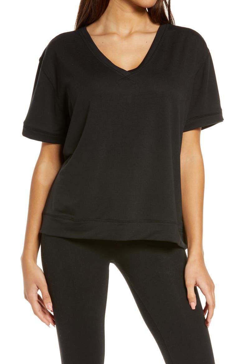V-Neck T-Shirt, Main, color, BLACK