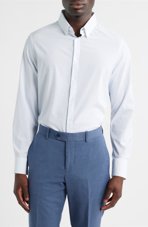 Leeward Trim Fit Dot Performance Button-Up Shirt