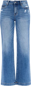 Bayeas High Waist Distressed Wide Leg Jeans