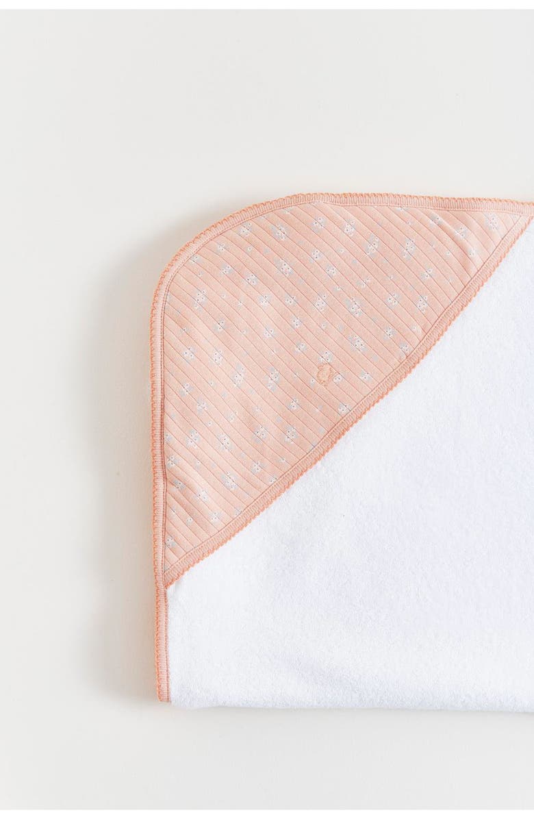 Babycottons Premium Cotton Marlot Small Hooded Towel For Infant, Alternate, color, White