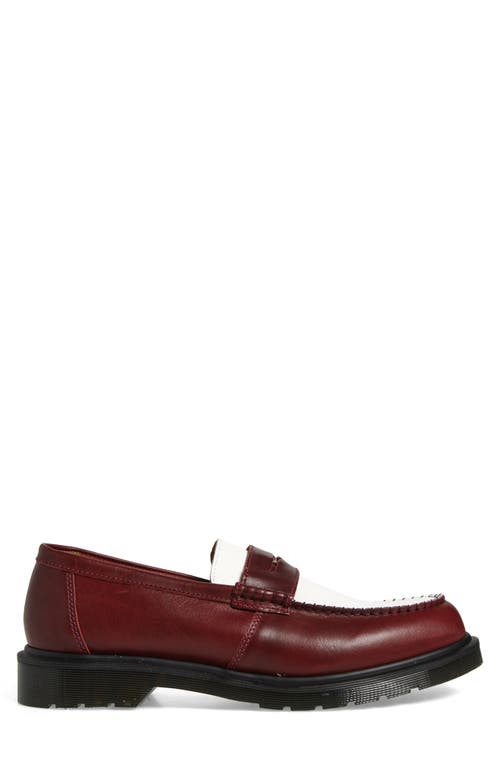 Shop Dr. Martens' Dr. Martens Penton Two-tone Penny Loafer In Burgundy White Classic Calf