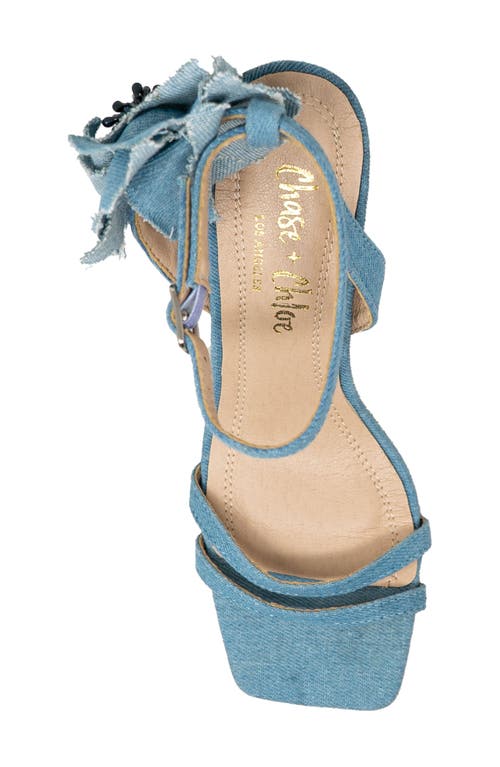 Chase & Chloe Chase And Chloe Iridessa Fray Rosette Sandal