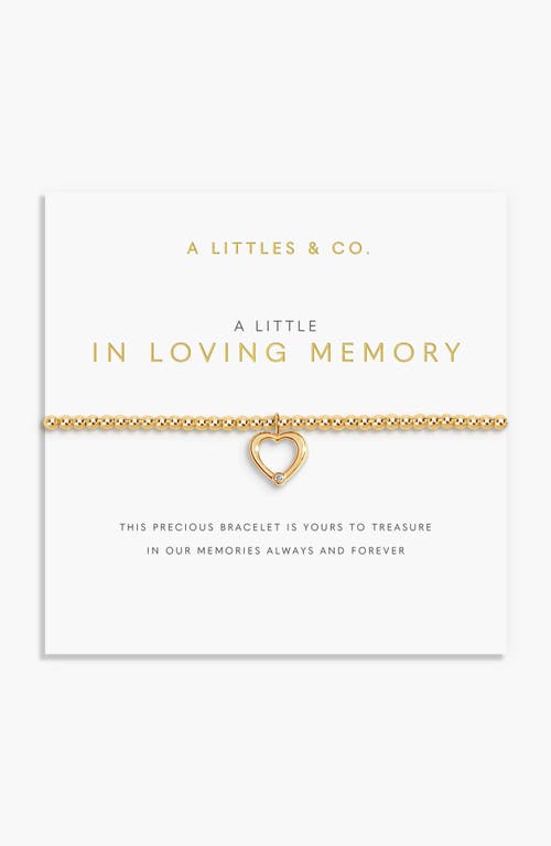 A Littles & Co. A Littles & Co A Little 'in Loving Memory' Bracelet In Gold-tone Plating In Gold