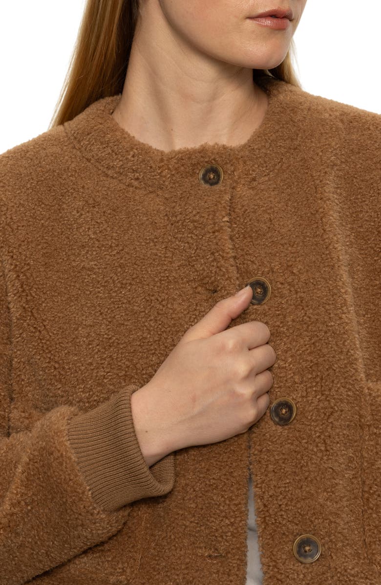 Sanctuary Faux Shearling Cardigan, Alternate, color, Bronze