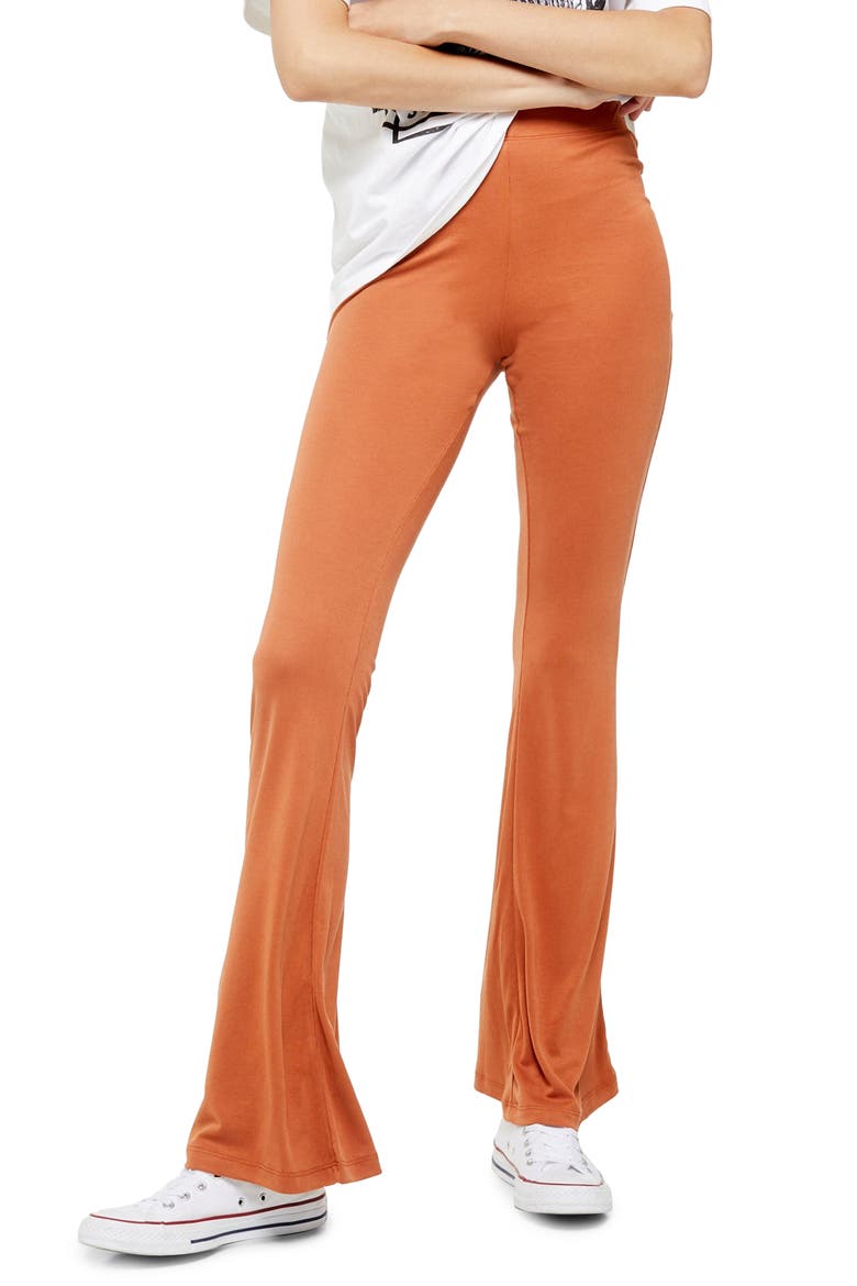 Cupro Knit Flare Pants, Main, color, ORANGE