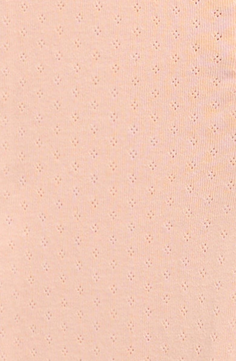 QUINCY MAE Ruffle Cotton Pointelle Romper, Alternate, color, Melon