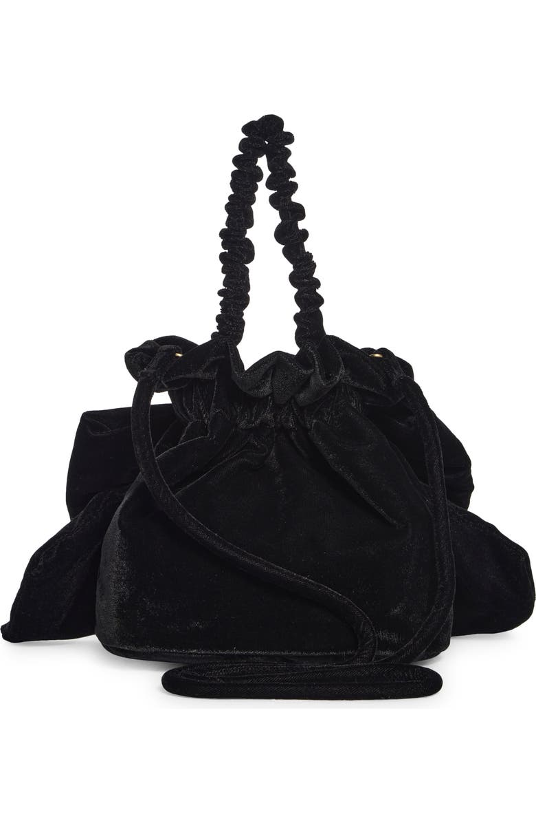 Free People Belle Velvet Bow Bag, Alternate, color, Black