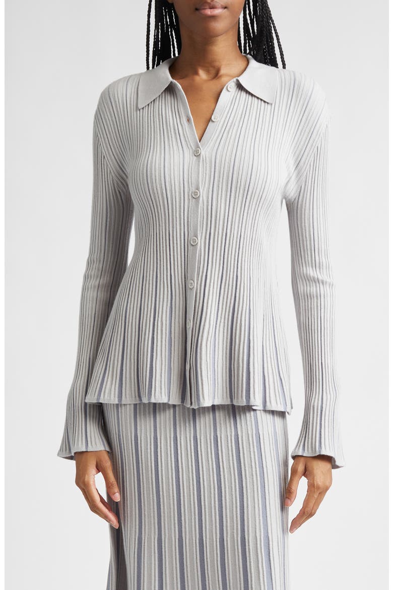 Plated Cardigan, Main, color, PEARL