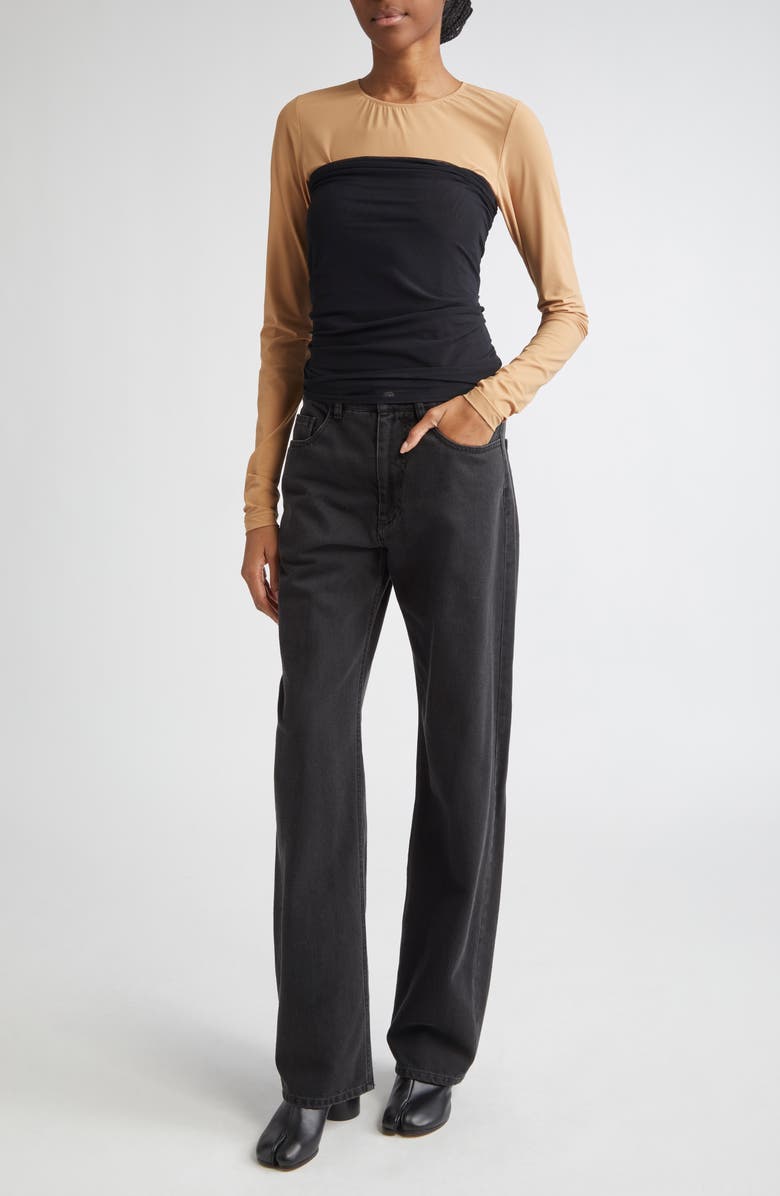 MM6 Maison Margiela Overlay Jeans, Alternate, color, Black